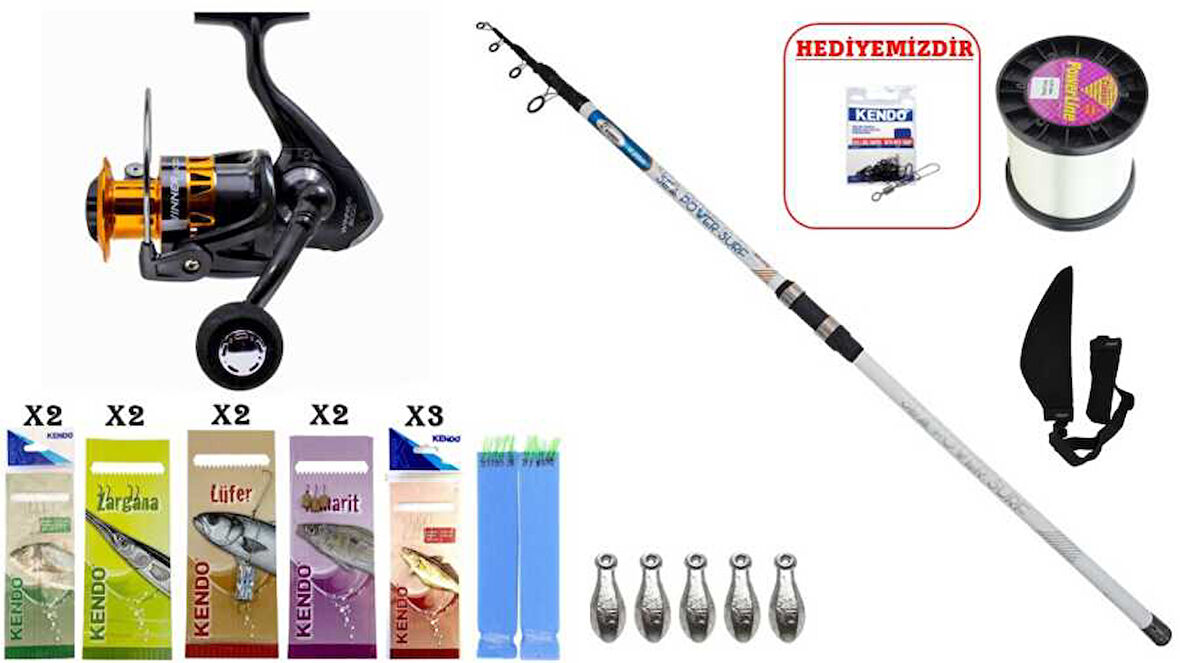 Kendo Sea Power 4.20m 100-250gr & Remixon Winner 6000 SURF SETİ