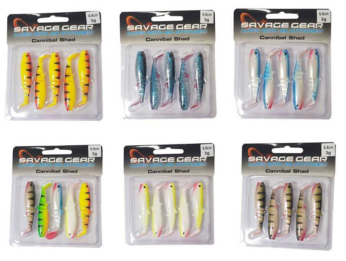 Savage gear Cannibal 6,8cm 5 Adet Sahte Balık Perch