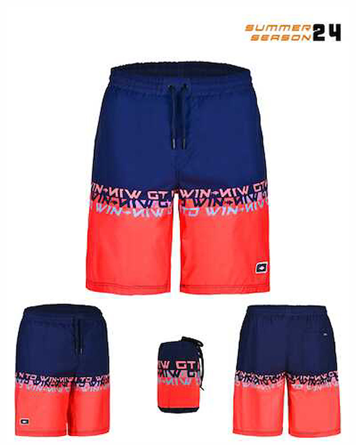 Fujin Pro Angler Board Short Mayo Scarlet Dark Navy Medium (M)