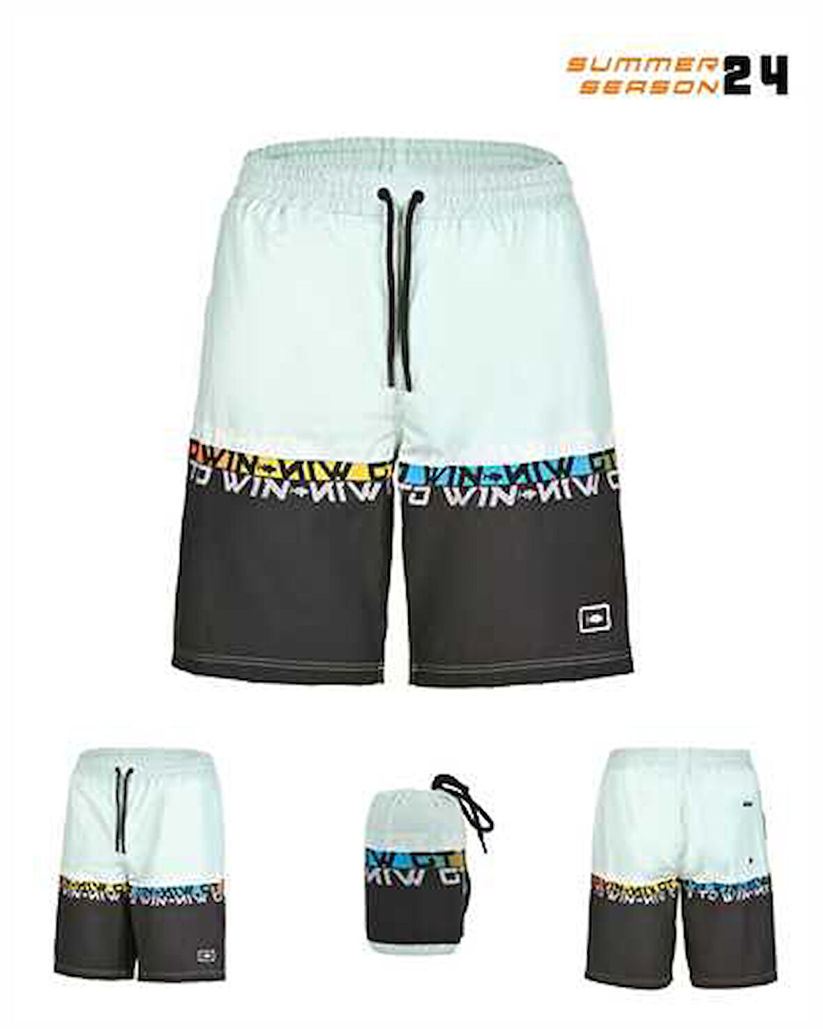 Fujin Pro Angler Board Short Mayo Anthracite Turquoise Medium (M)