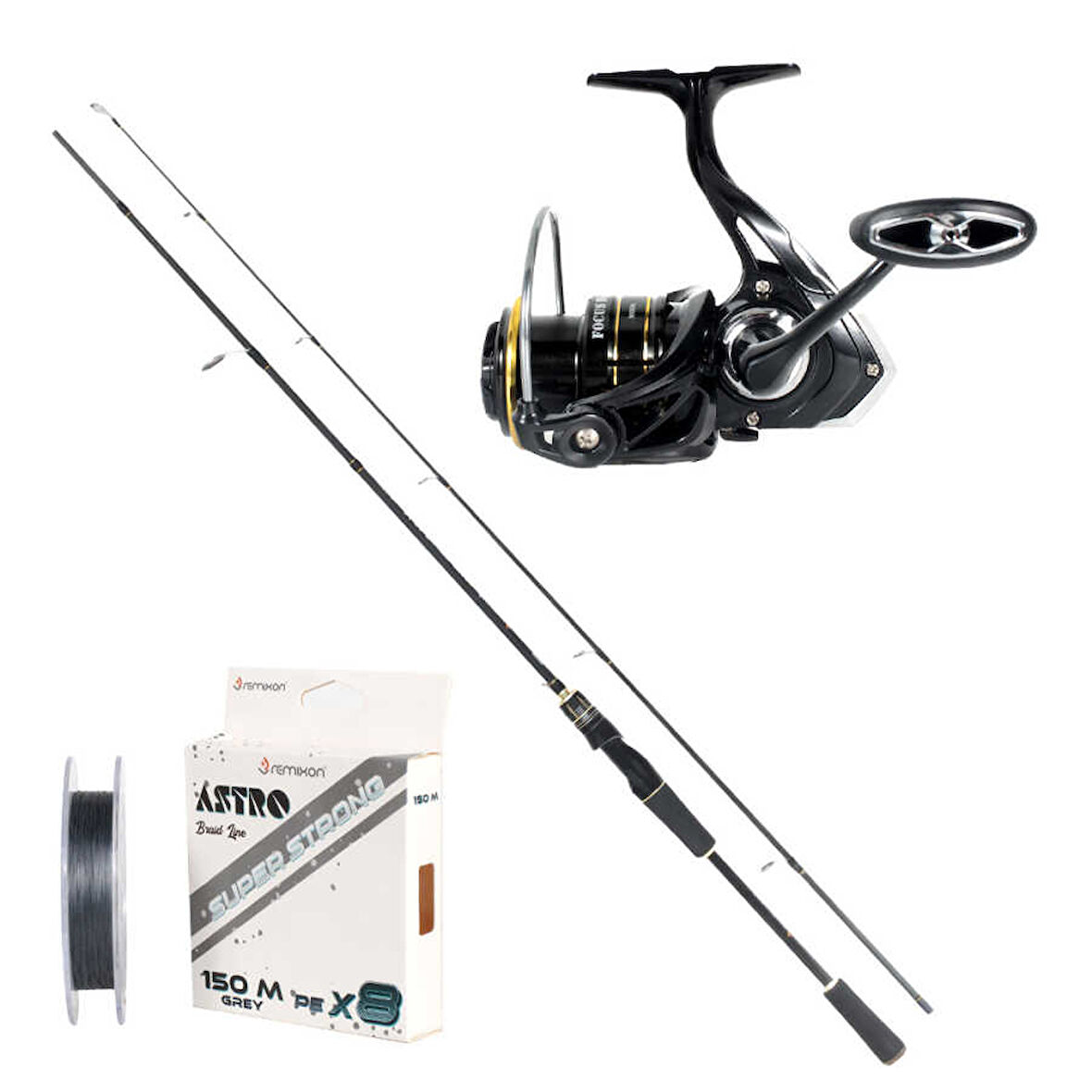 REMIXON FOCUS BG 2.40M 5-35GR 2P KAMIŞ+BG3000M 5+1BB MAKARA, SET Standart-Standart