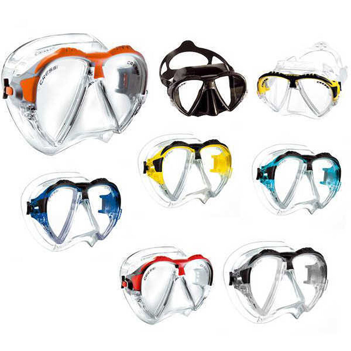 Cressi Matrix Dalış Maskesi CLEAR-YELLOW