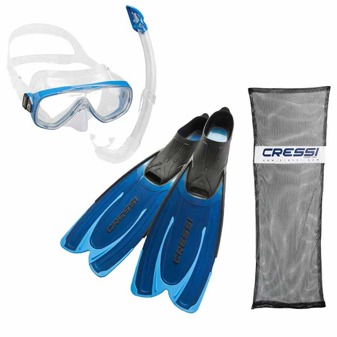 Cressi Agua - Onda - Mexico Palet Maske Şnorkel Set BLUE-NO:35-36
