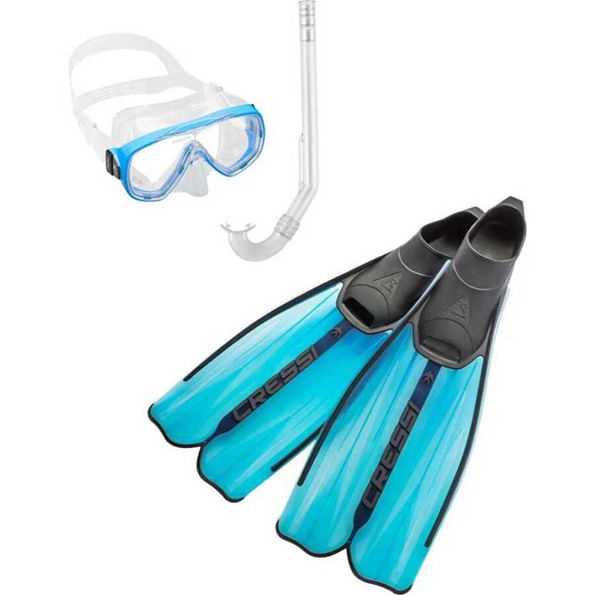 Cressi Rondinella Palet Maske Şnorkel Seti AQUAMARINE-NO:45-46