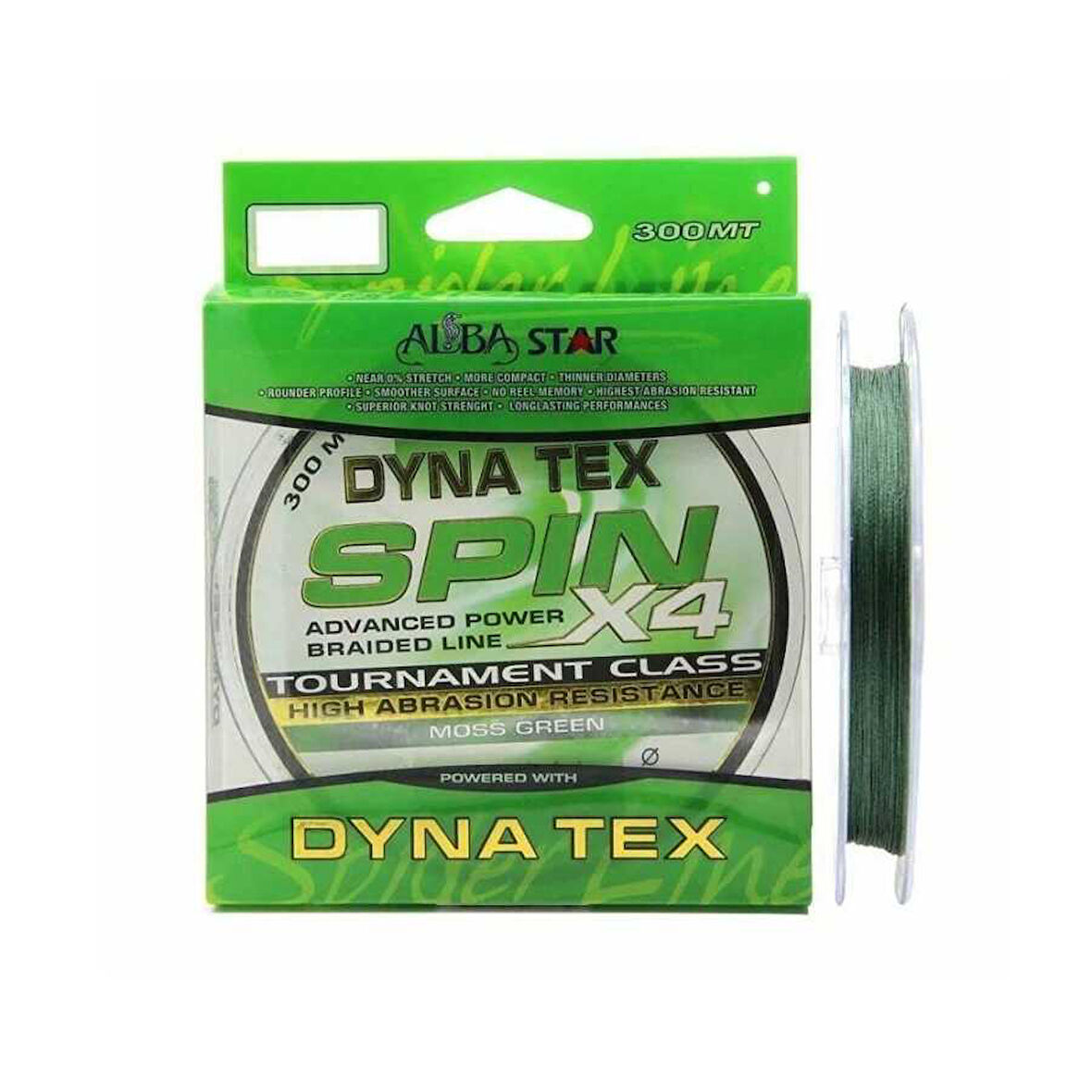 Albastar Dyna Tex Spin 4x İp Misina GREEN-0.14MM - 300M - 5.45KG
