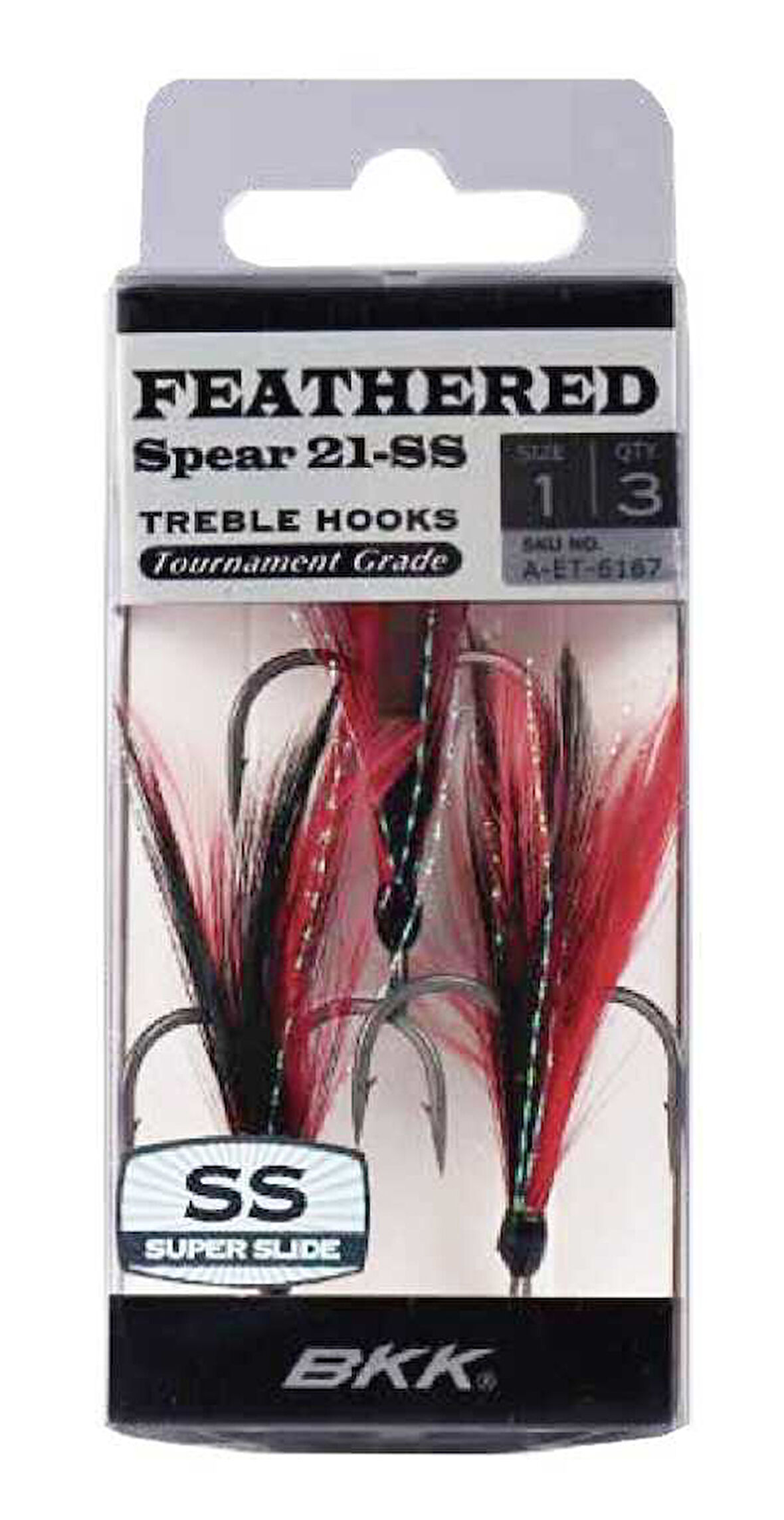 BKK Feathered Spear 21-SS Üçlü Olta İğnesi 4 3 Pcs