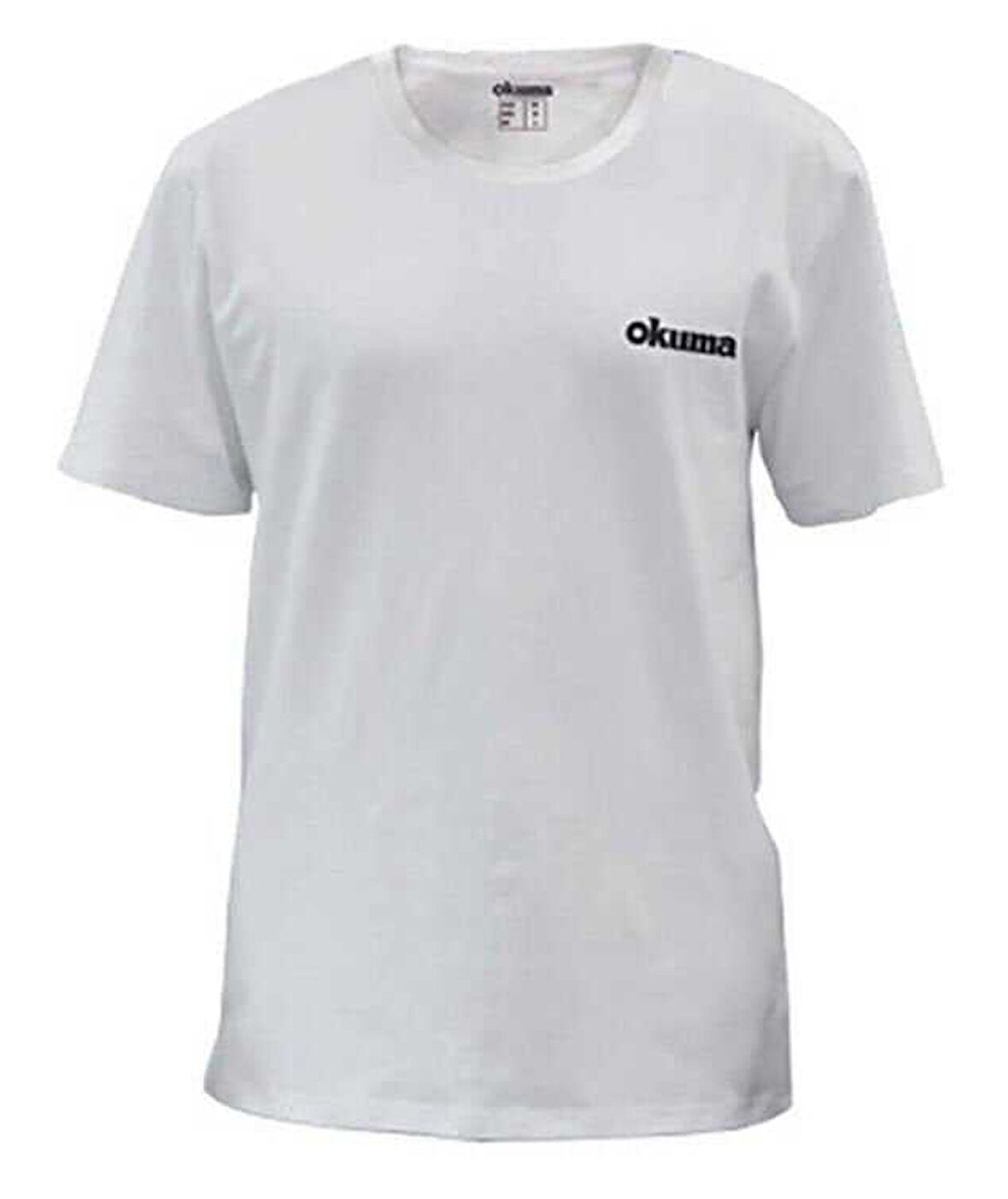 Okuma White Motif Cotton Short Sleeve Shirt L