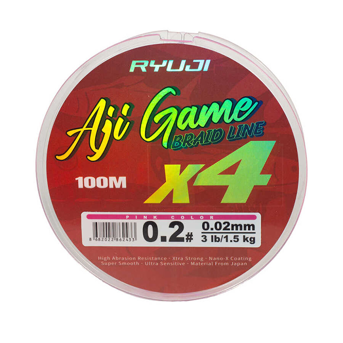 RYUJI AJI GAME 4X, 100M, PİNK İP MİSİNA Standart-0.02MM