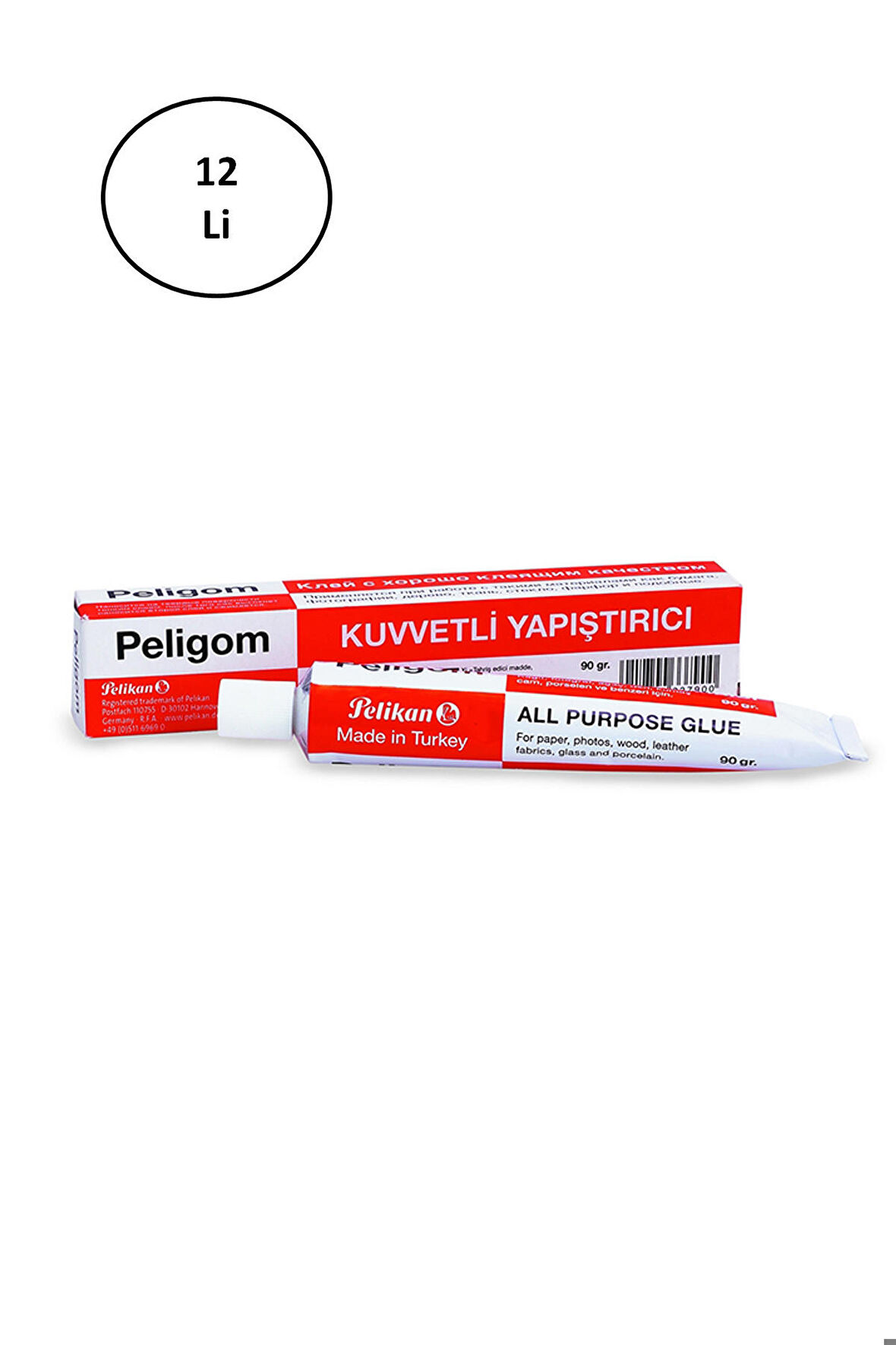 Pensan Pelikan Peligom No:11 90GR Tüp Yapıştırıcı 12 li