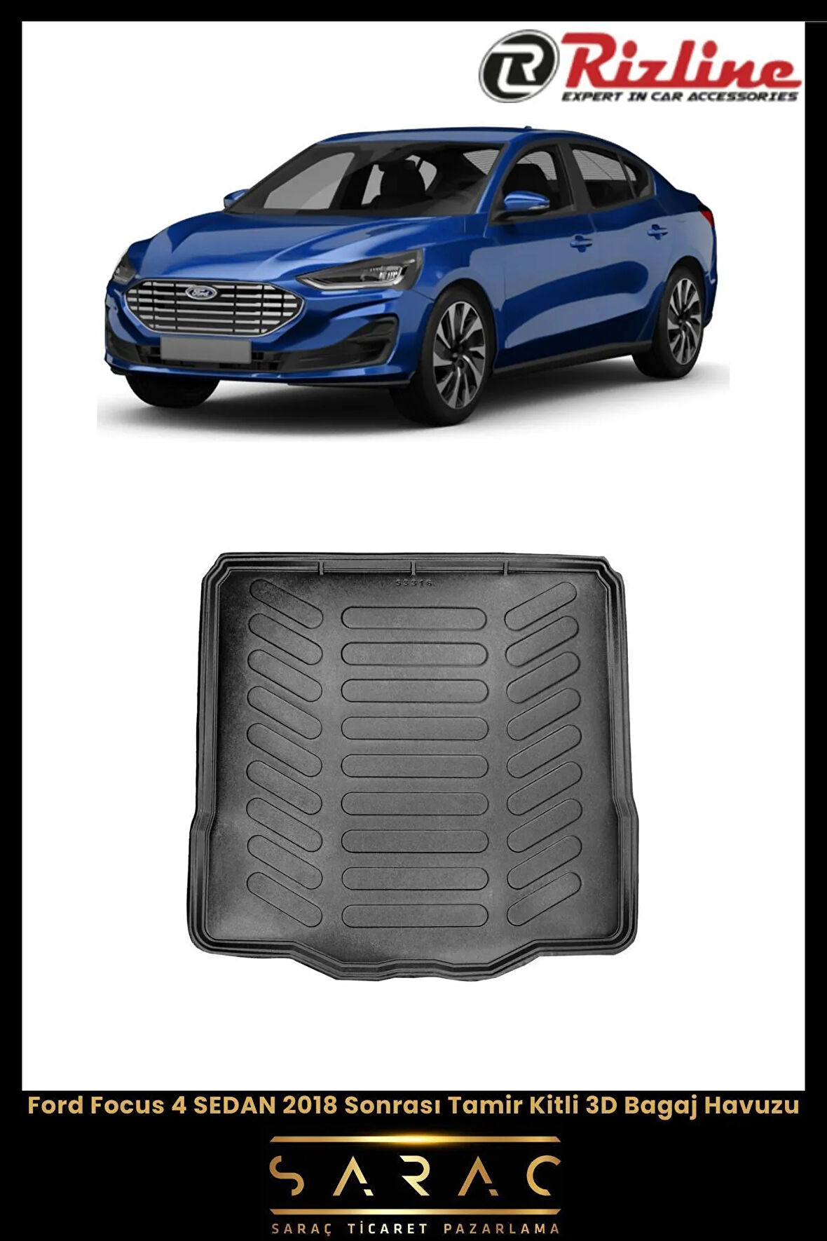 Rizline Ford Focus 4 Sedan 2024 Model Tamir Kitli 3D Bagaj Havuzu