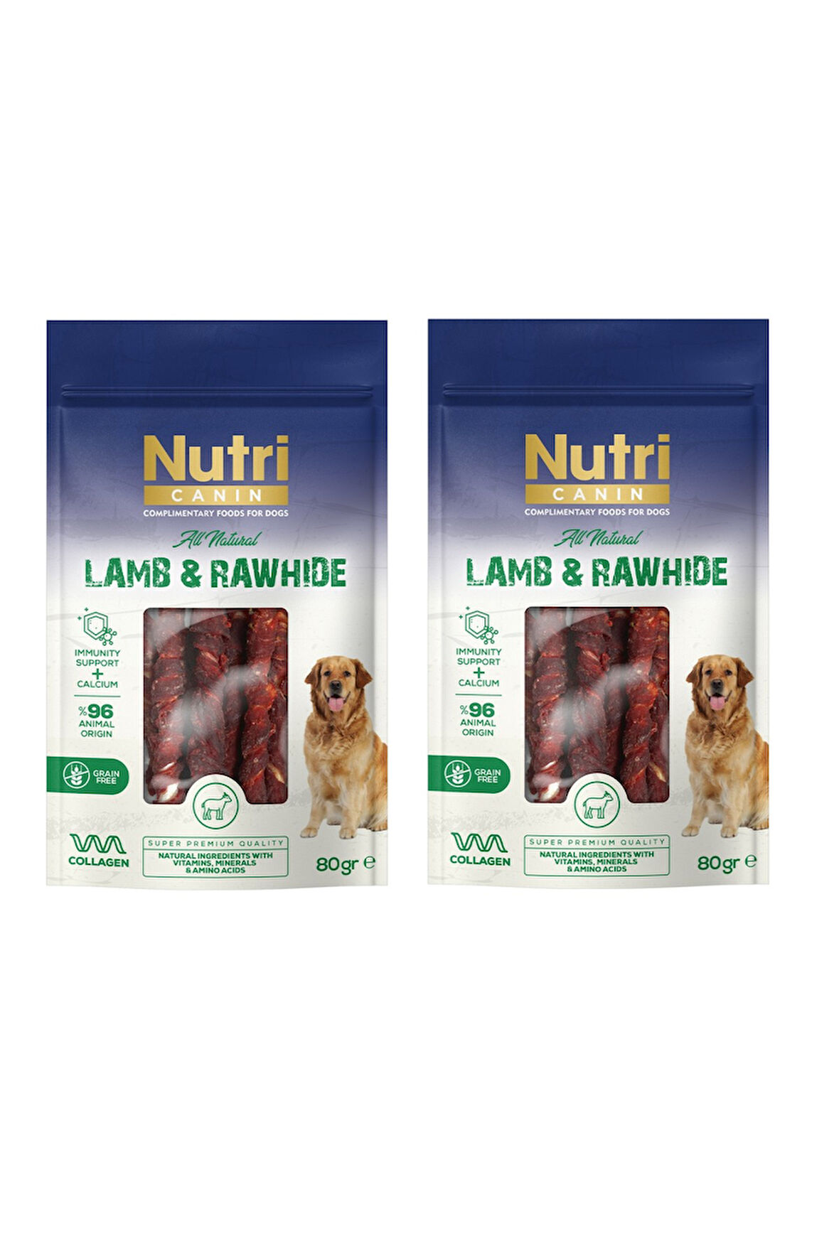 Nutri Canin Rawhide Kuzu Etli Köpek Ödülü 80 Gr. X 2 Adet