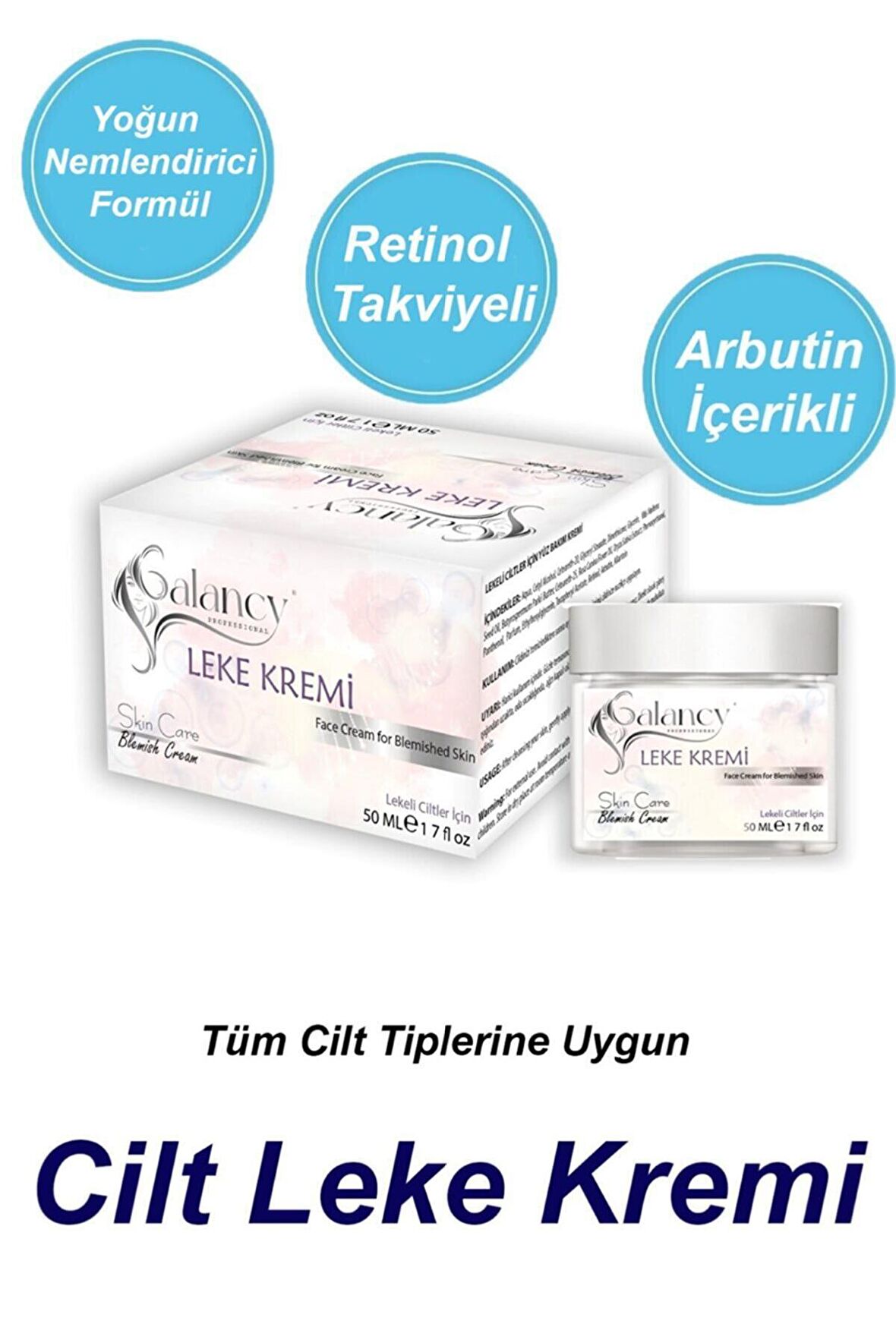 Galancy Tüm Cilt Tipleri İçin Leke Karşıtı Akne ve Siyah Nokta Kremi  50 ml 