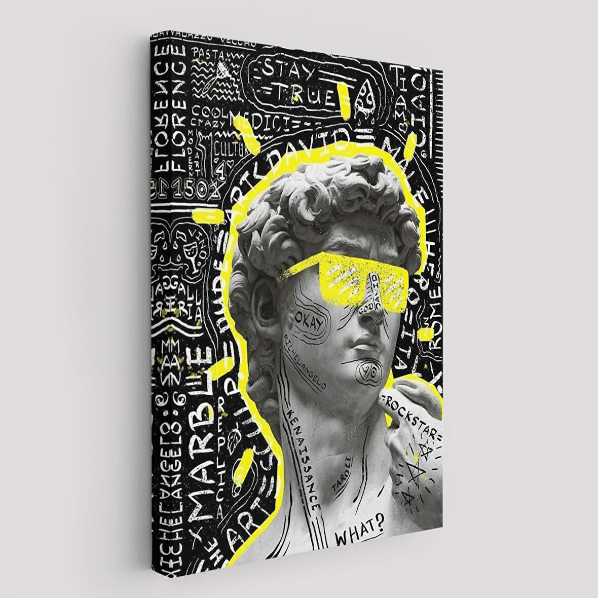 Michelangelo Buonarroti Davud Pop Art Tablosu-6376