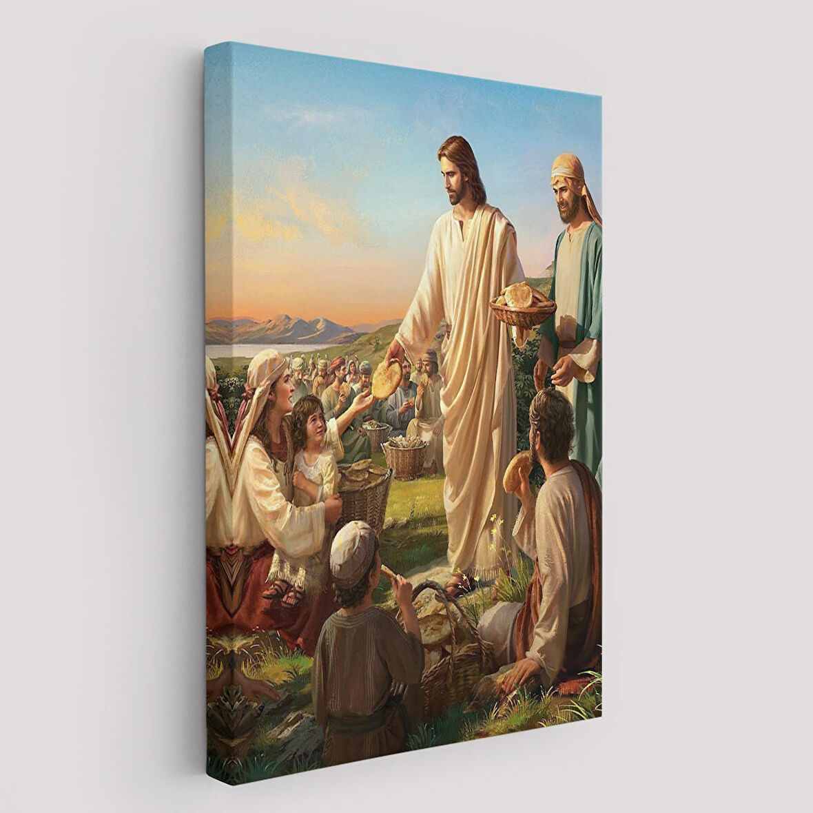 Rab İsa Binlerce Kişiyi Birkaç Ekmek İle Doyuruyor Tablo Jesus Christ -6391