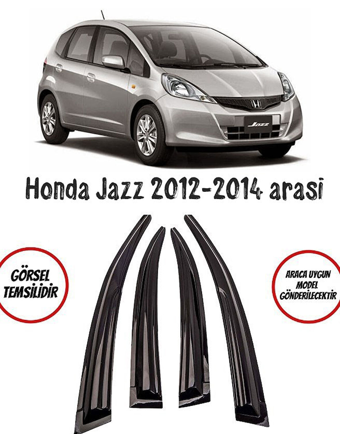 Honda Jazz 2012-2014 Arası Cam Rüzgarlığı 4-lü