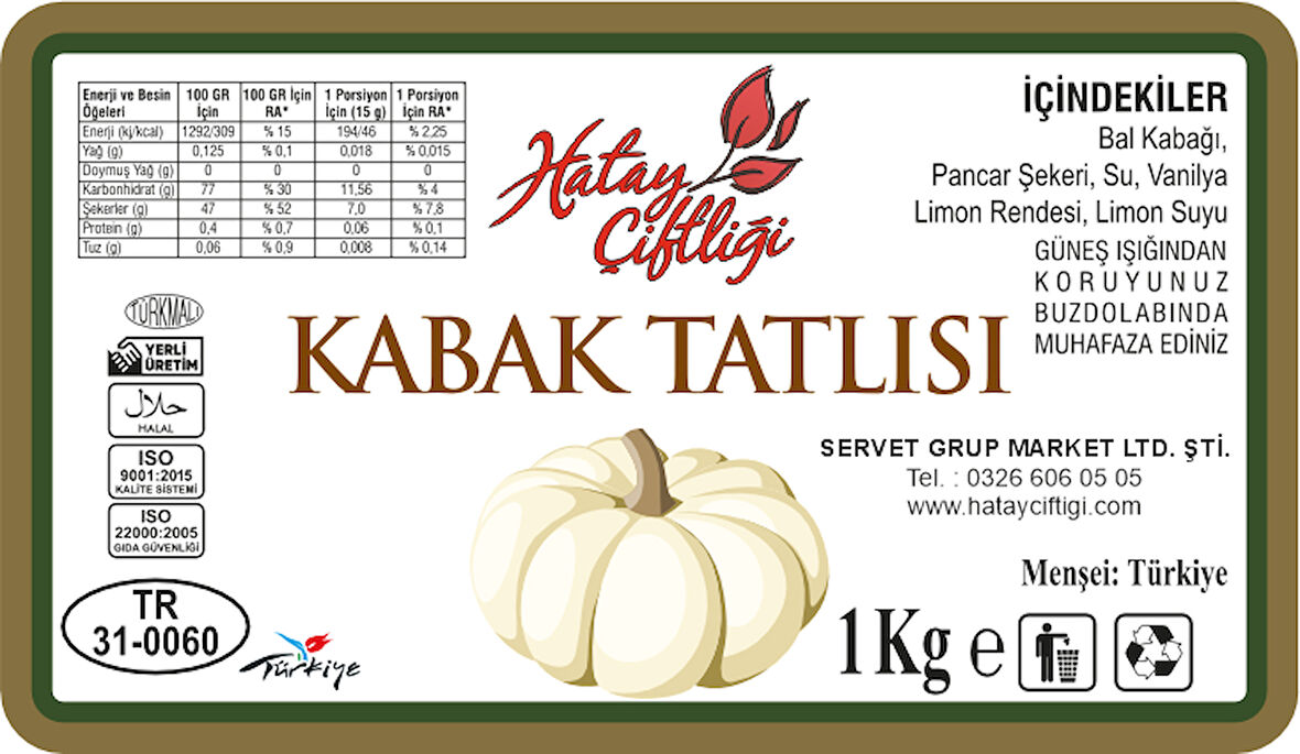 Kıtır Kabak Tatlısı Vakumlu 1000Gr