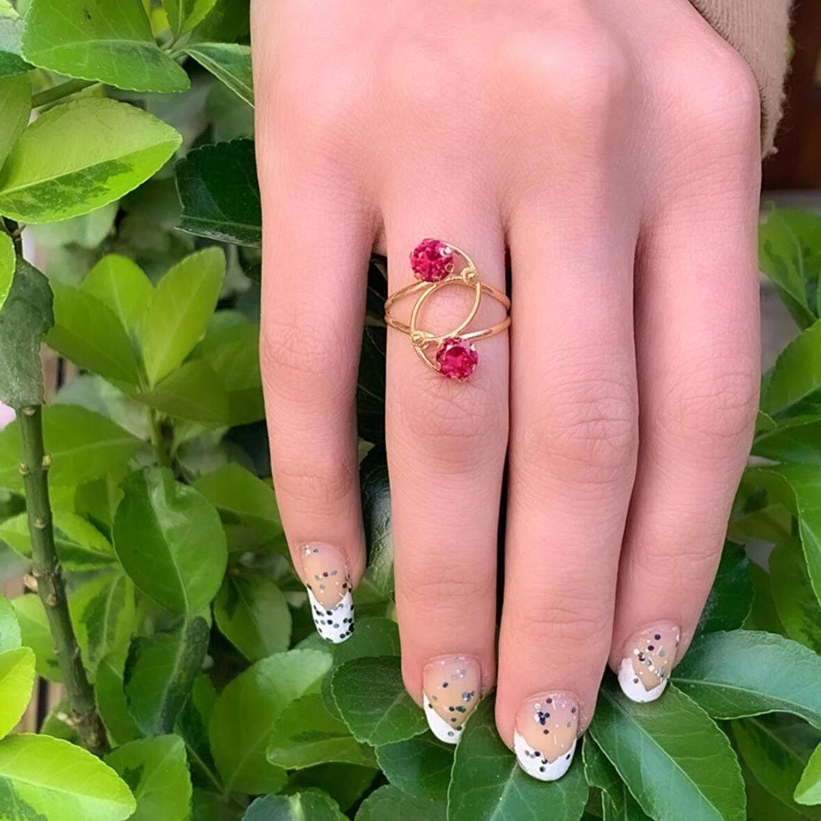 14 Ayar Altın Kırmızı Sarmaşık Telkari Yüzük