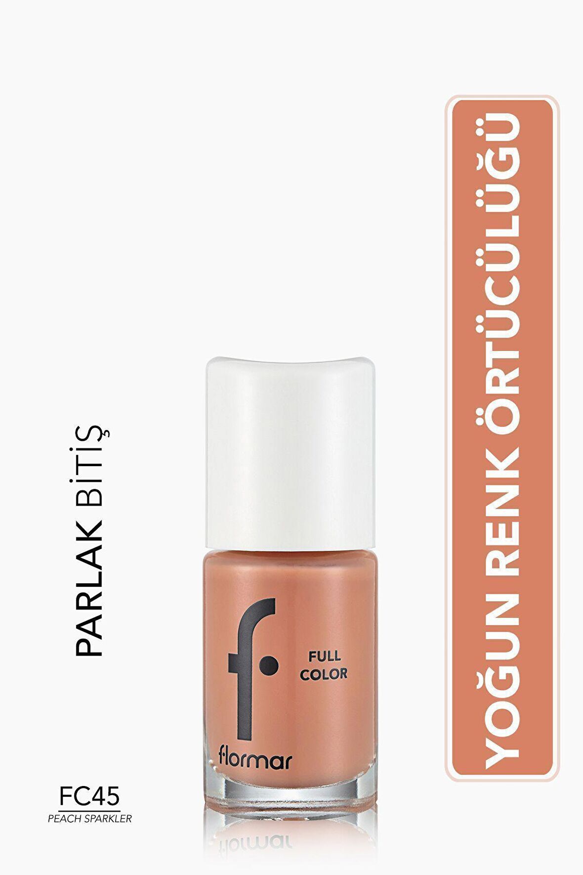 Flormar Yoğun Pigmentli Parlak Oje- Full Color Nail Enamel- Fc45 Peach Sparkler -8690604379989