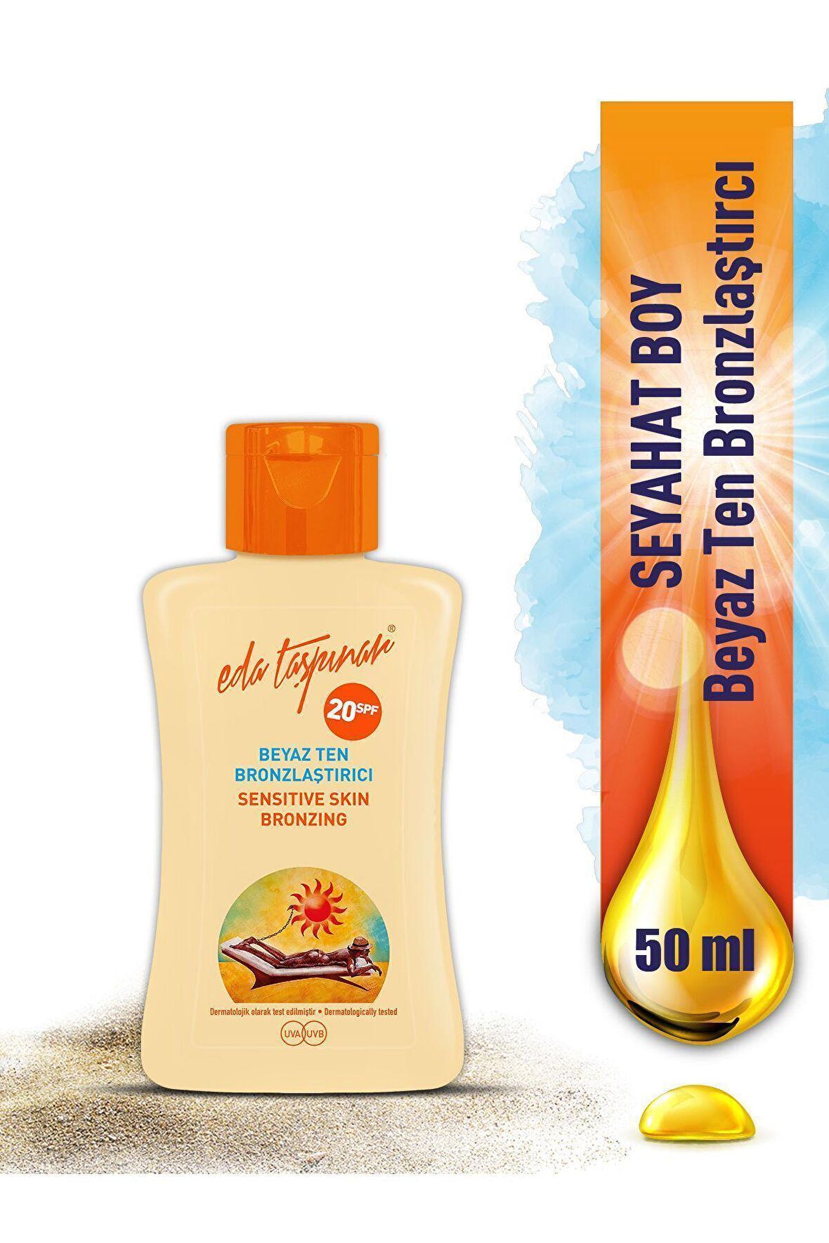 Eda Taşpınar Seyahat Boy   Beyaz Ten Bronzlaştırıcı Spf20+ - 50 ML 