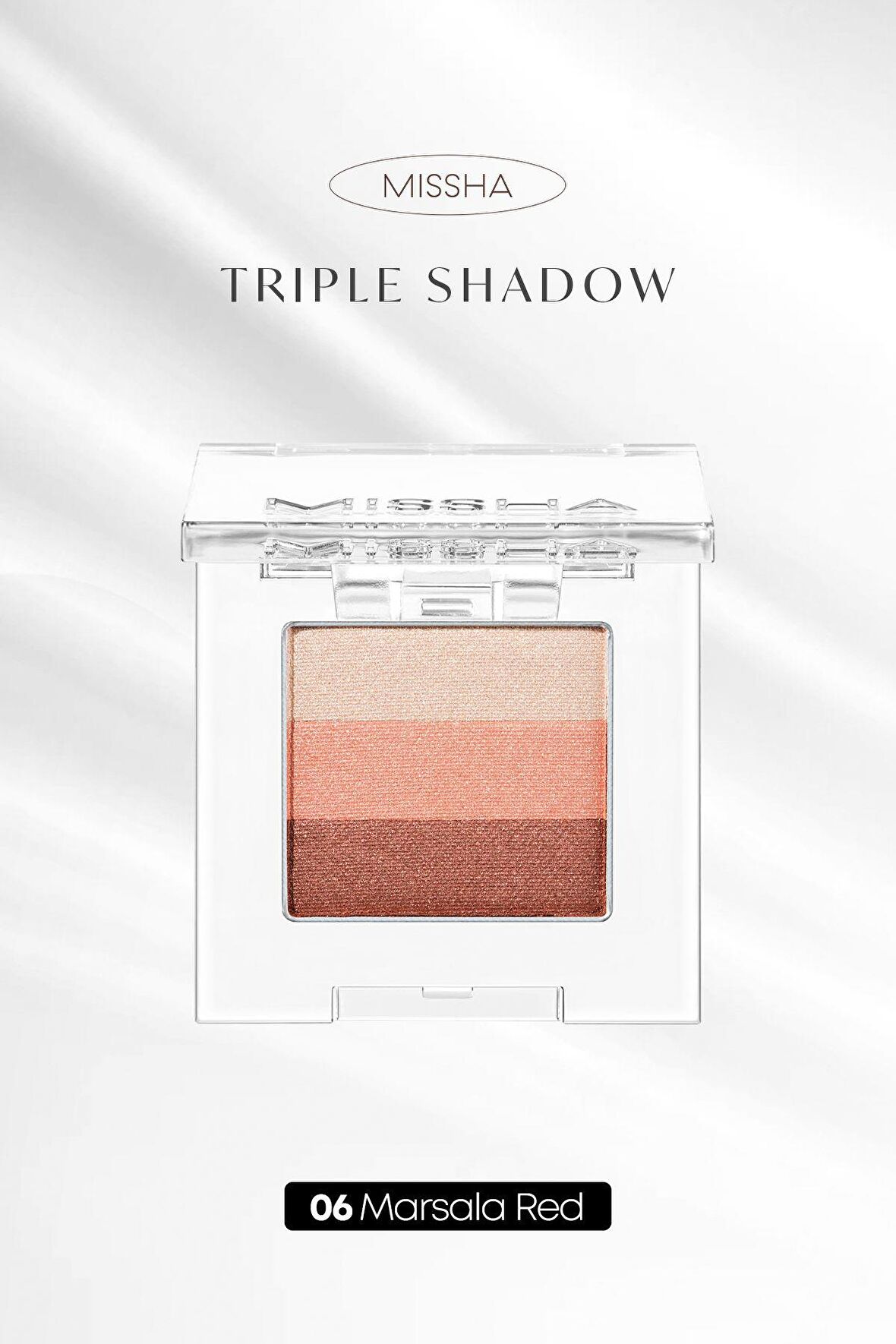 Yumuşak Dokulu, Dökülme Yapmayan 3 Renkli Göz Farı Triple Shadow No.6 (Marsala Red)