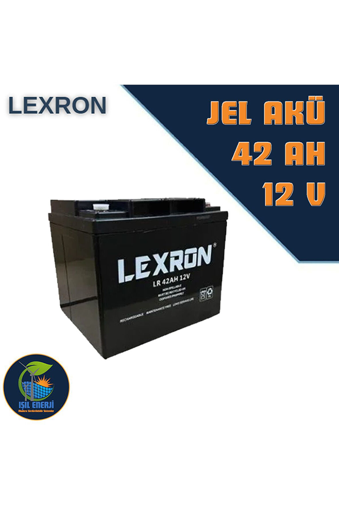 12v 42 Ah Solar Jel Akü - 12 Volt 42 Amper Solar Jel Akü - Tekerlekli Sandalye Engelli Araç Aküsü