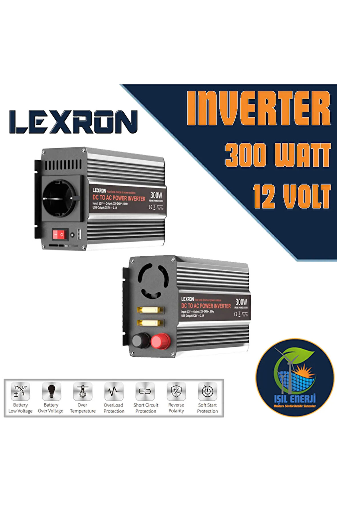 Modifiye Sinüs Inverter - 300 Watt 12 Volt - 300w 12v - 0.3kw