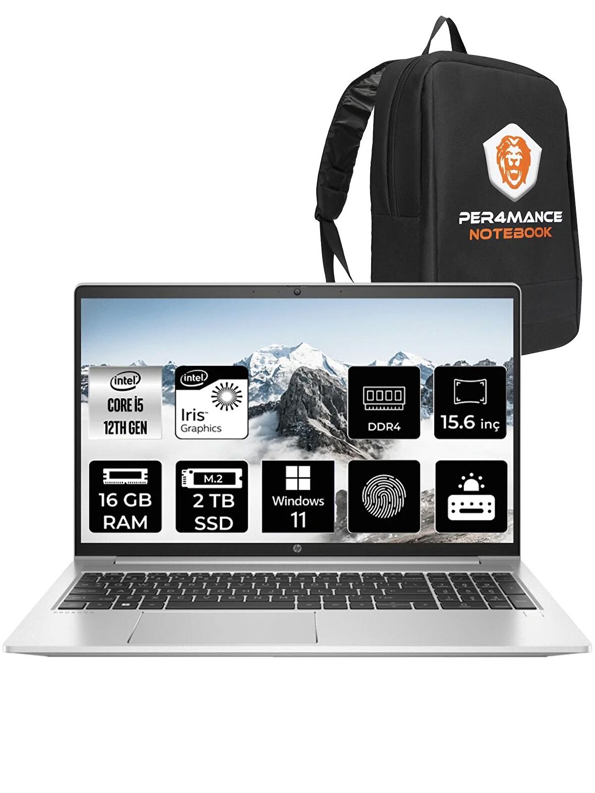 HP Probook 450 G9 i5 1235U 16GB 2TB SSD 15.6" FHD W11PRO 6S6Z1EA & PER4 ÇANTA