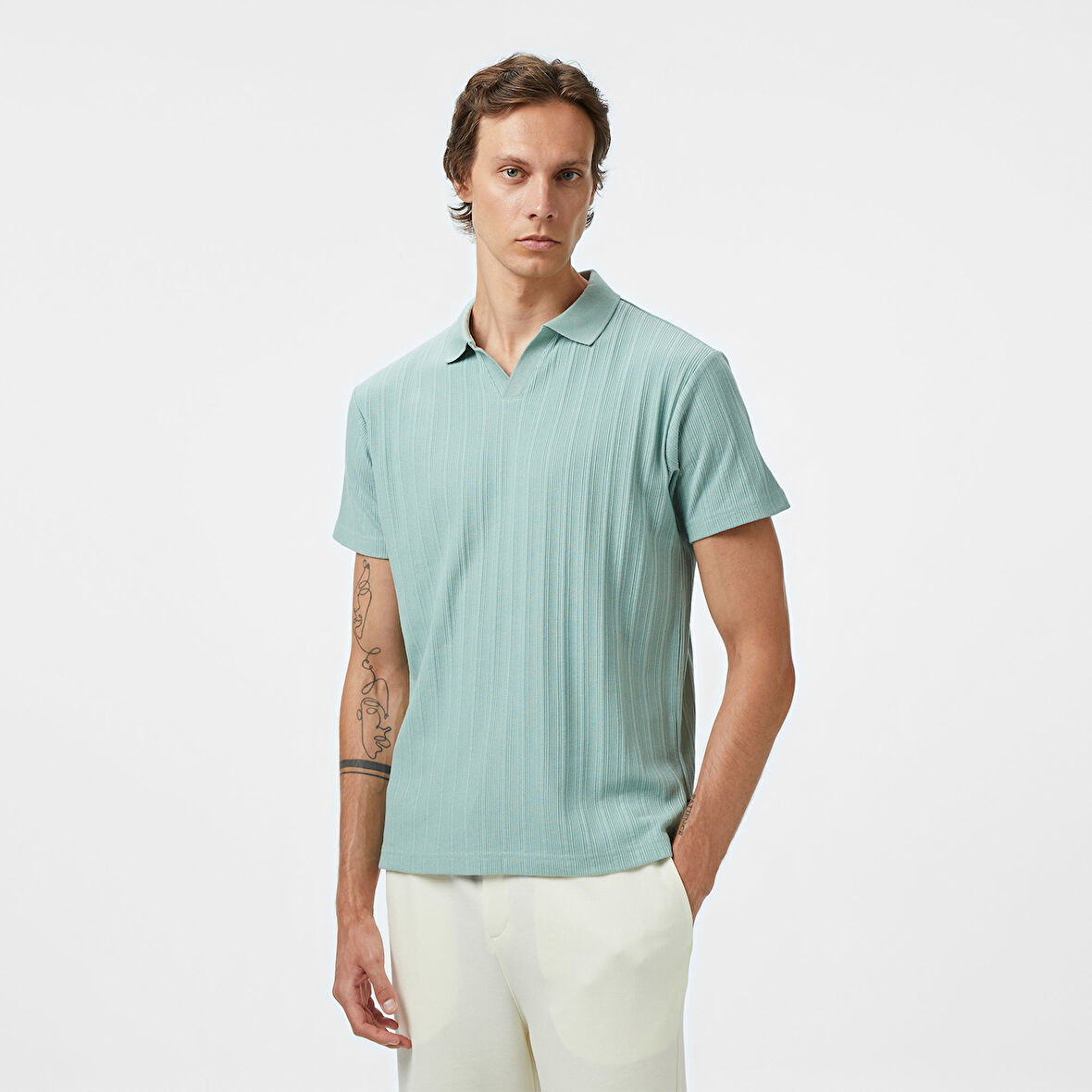 Nautica Erkek Yeşil Classic Fit Polo Yaka T-Shirt