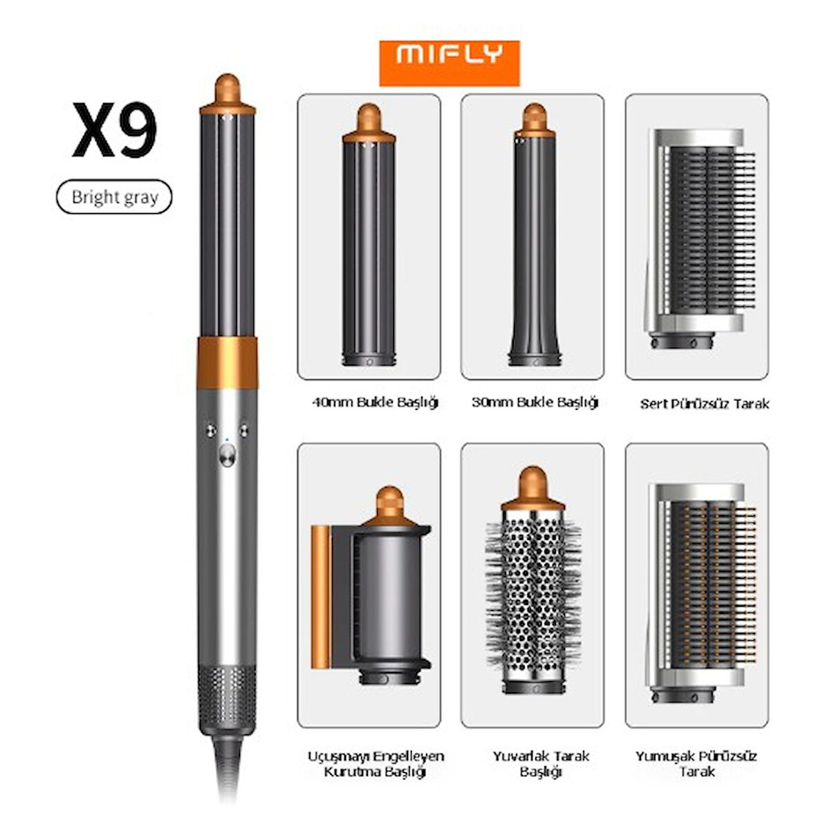 Mifly Multi Fonksiyonlu Gri Saç Şekillendirici