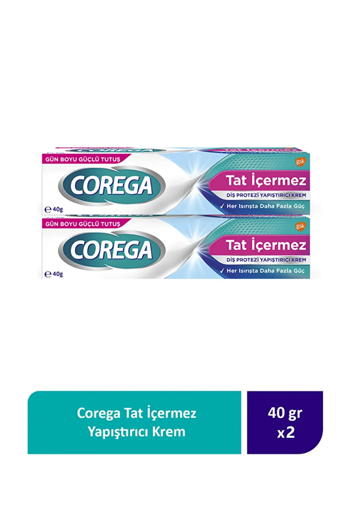 Tat İçermez Diş Protezi Yapıştırıcı Krem 40g (2 Adet)