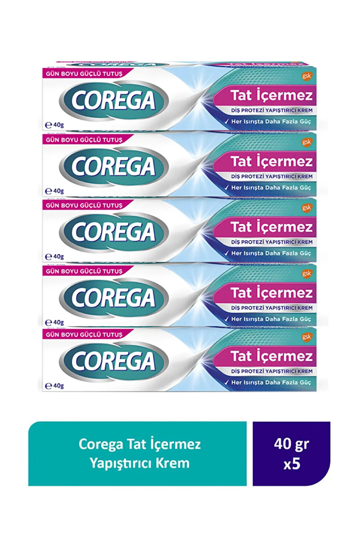 Tat İçermez Diş Protezi Yapıştırıcı Krem 40g (5 Adet)