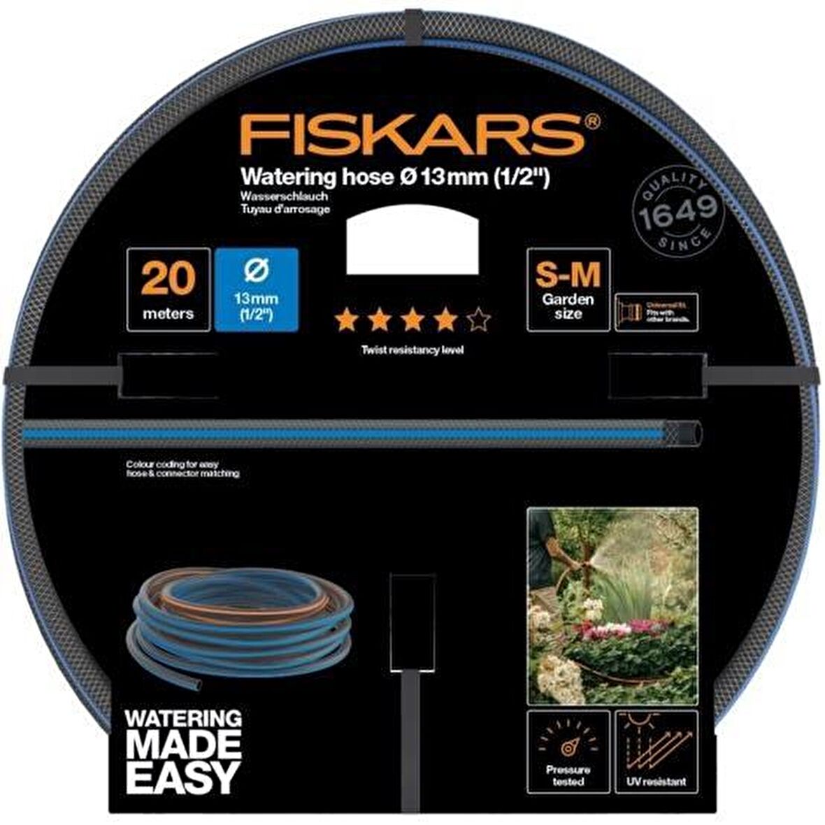 Fiskars 1027104 Sulama Hortumu 13 mm (1/2") 20 mt Q4