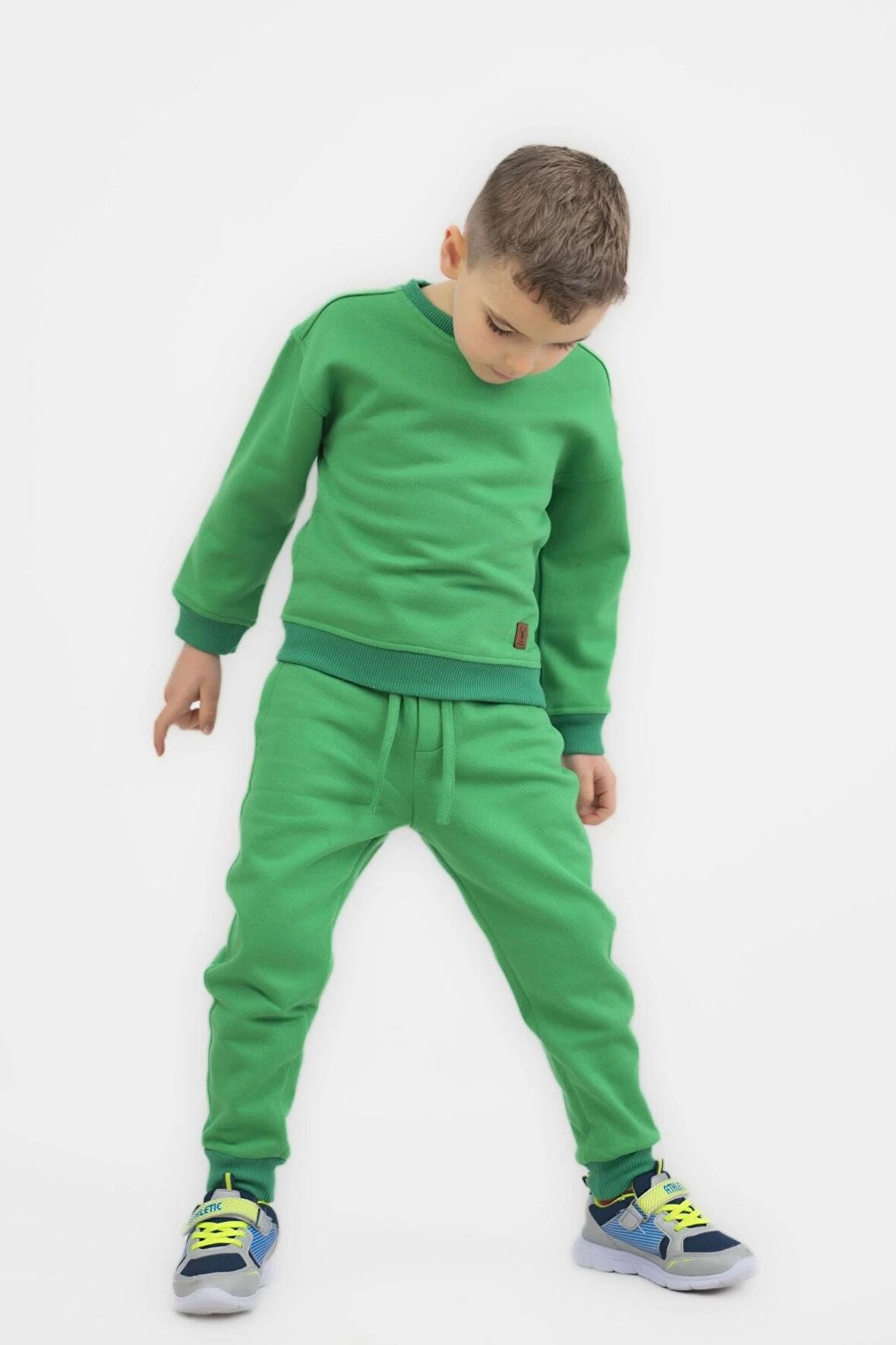 Çocuk Eşofman Takımı Unisex Kışlık Pamuklu Yeşil