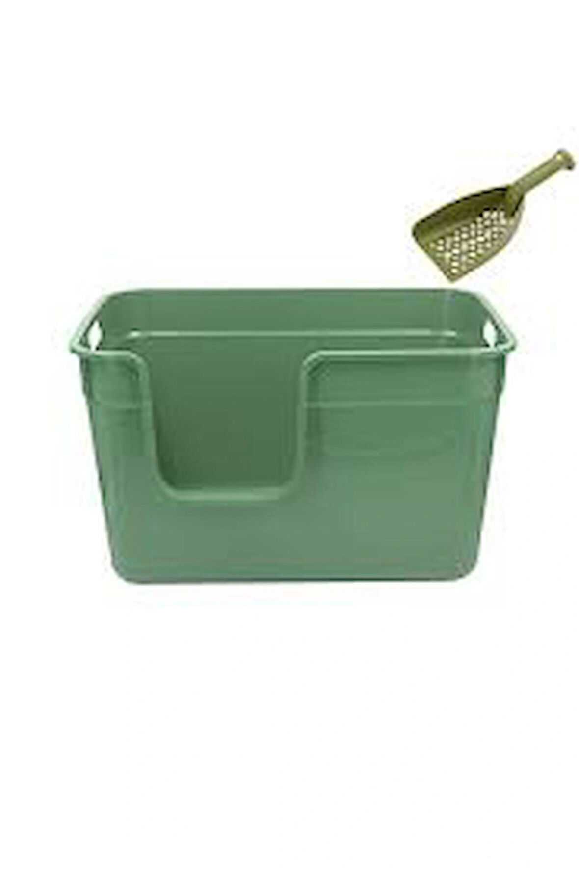  Tanos Dekoratif Büyük Yarı Kapalı Kedi Tuvaleti (Kürek Hediyeli)