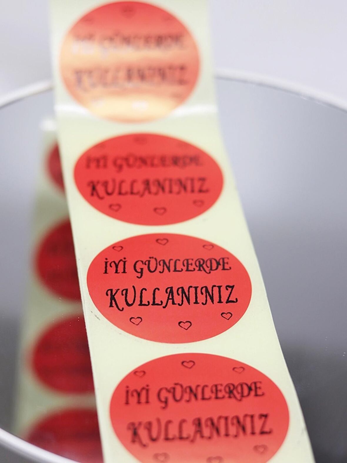 Yuvarlak 50 mm Kutu ve ambalaj Etiketi 100 Adet