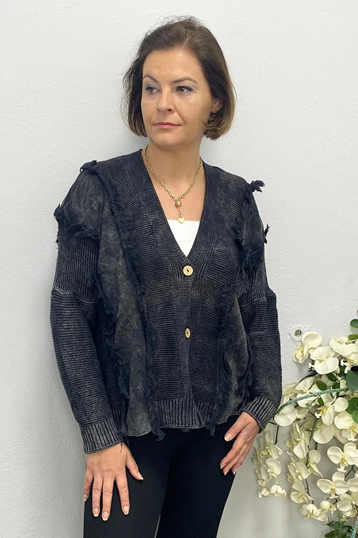 Büyük Beden Bohem Siyah Hırka