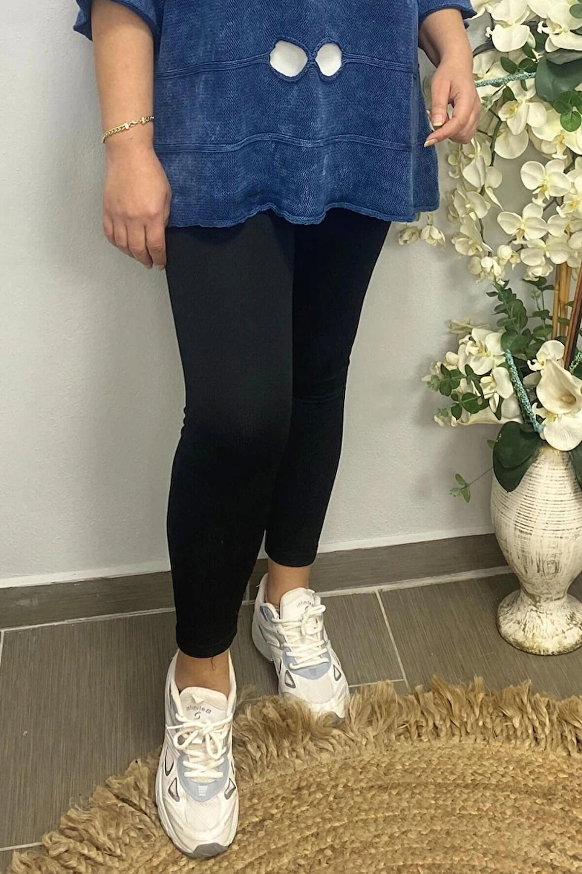 Kadın Siyah Ful Likralı Tayt