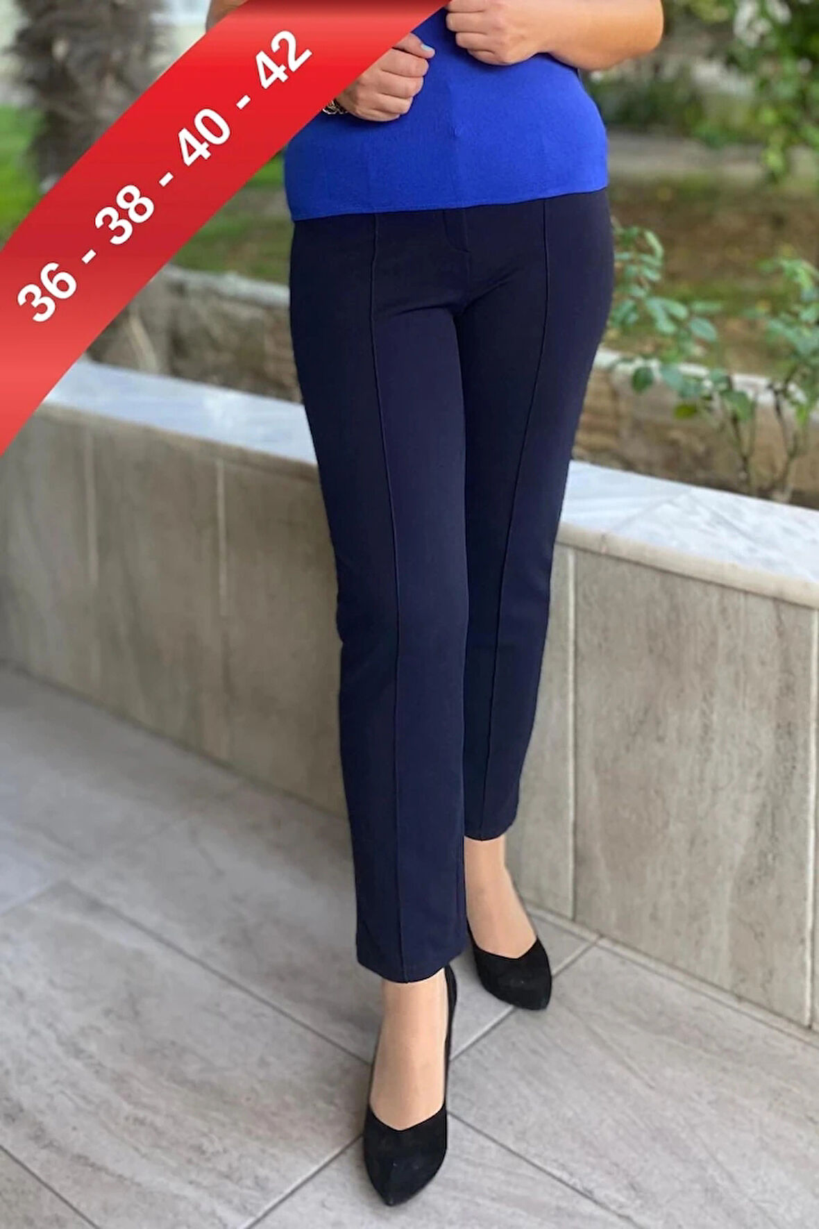 Dertsiz Lacivert Boru Paca Toparlaycı Pantolon