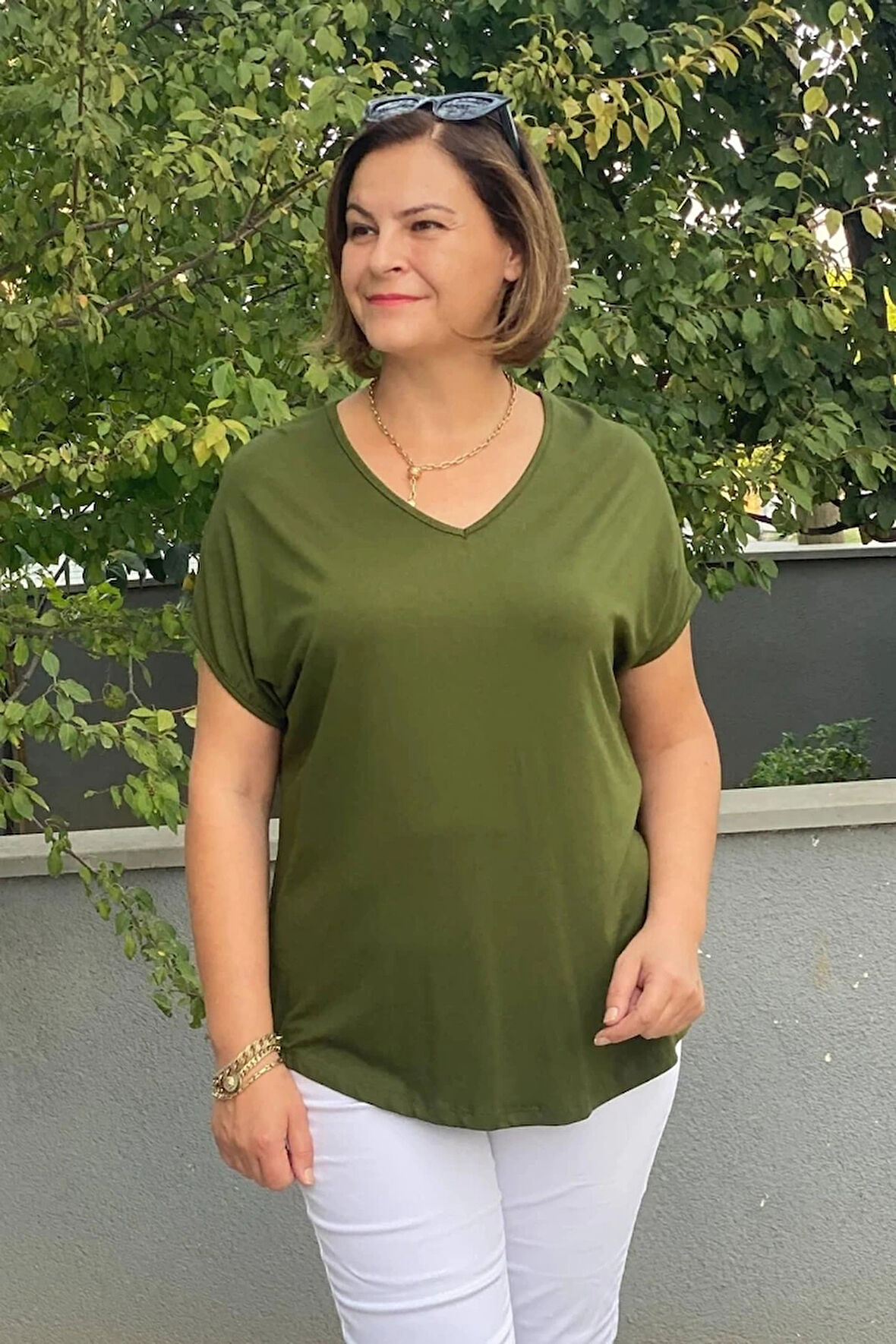 Büyük Beden Yeşil Minnoş Bluz