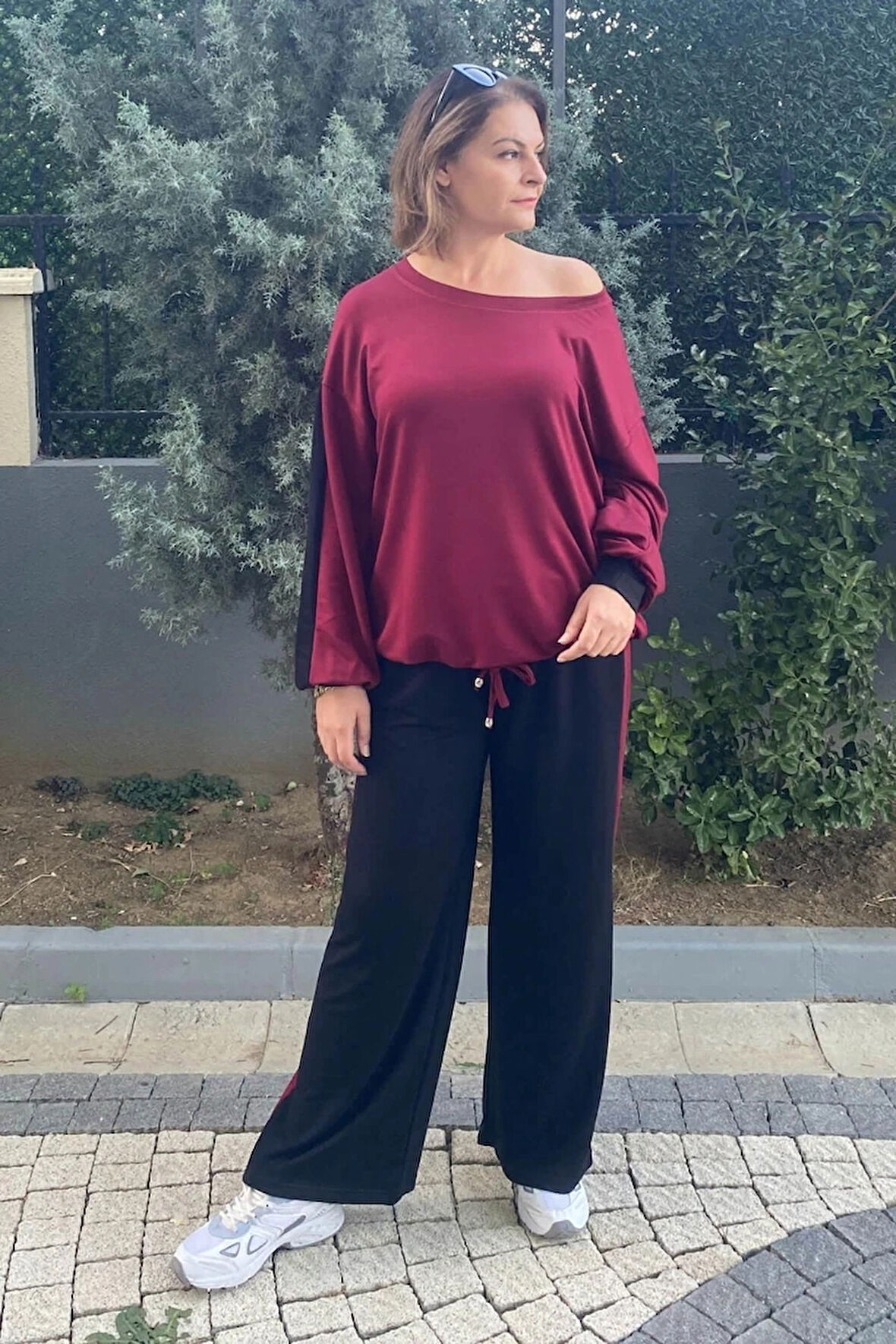 Büyük Beden Bordo Mehita Eşortman Takım