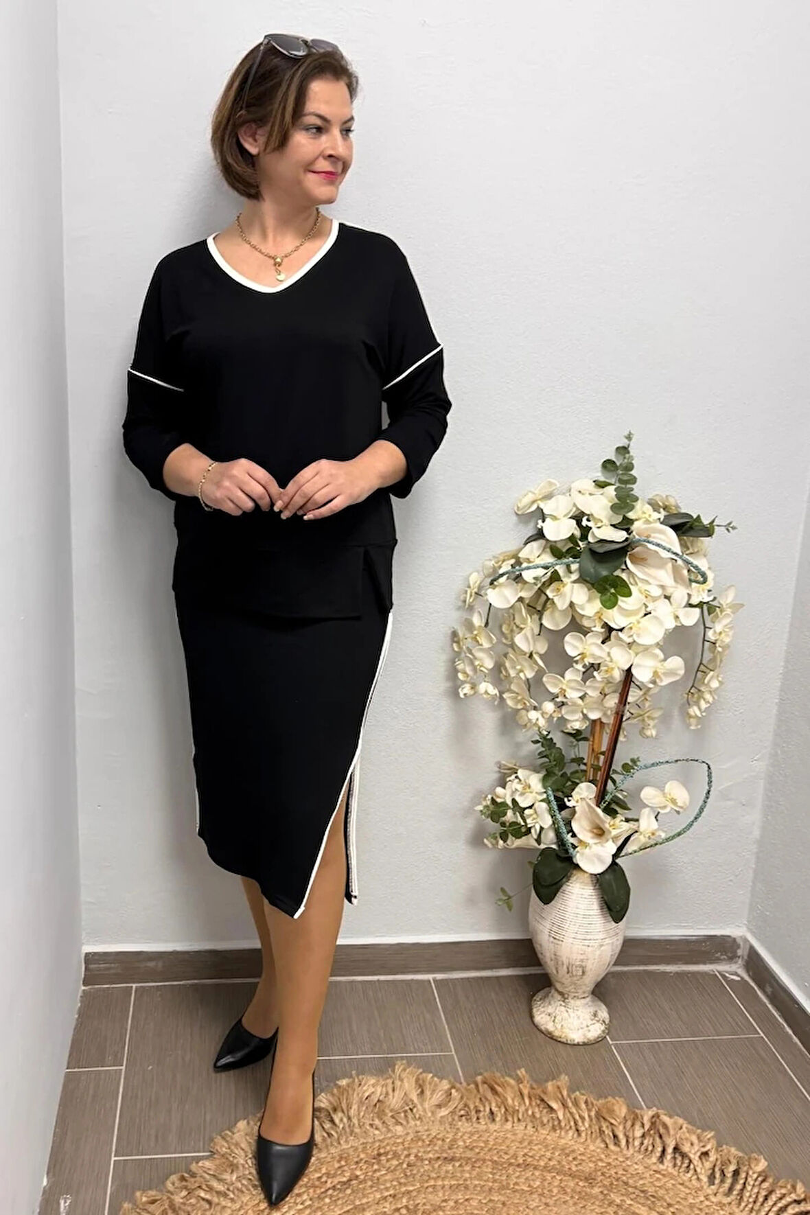 Kadın Siyah Melisa Etekli Takim