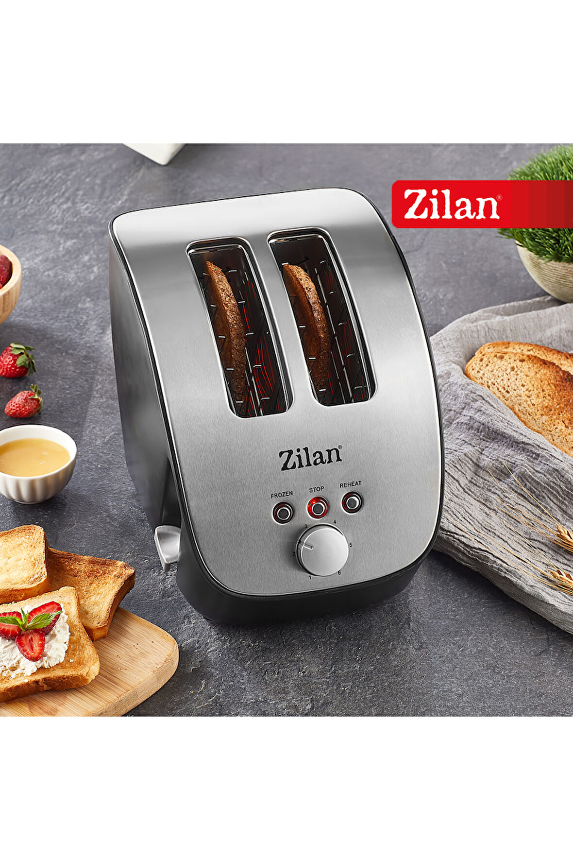 Zln2690 | Ekmek Kızartma Makinesi | 2 Geniş Dilim | 6 Kademeli | Yeniden Isıtma | Buz Çözme| 1000w