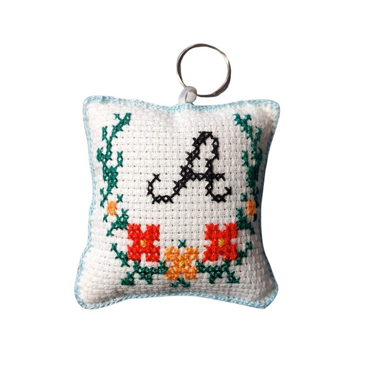 Uretti - Sibel 2453 8018 El Yapımı A Harfi Kanaviçe Anahtarlık