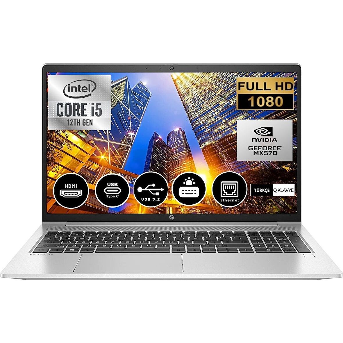 Hp  Probook 450 G9 I5-1235U 16 GB 512 GB SSD 2 GB MX570 15.6" FHD Windows 10 Home 6S6Y9EABT13