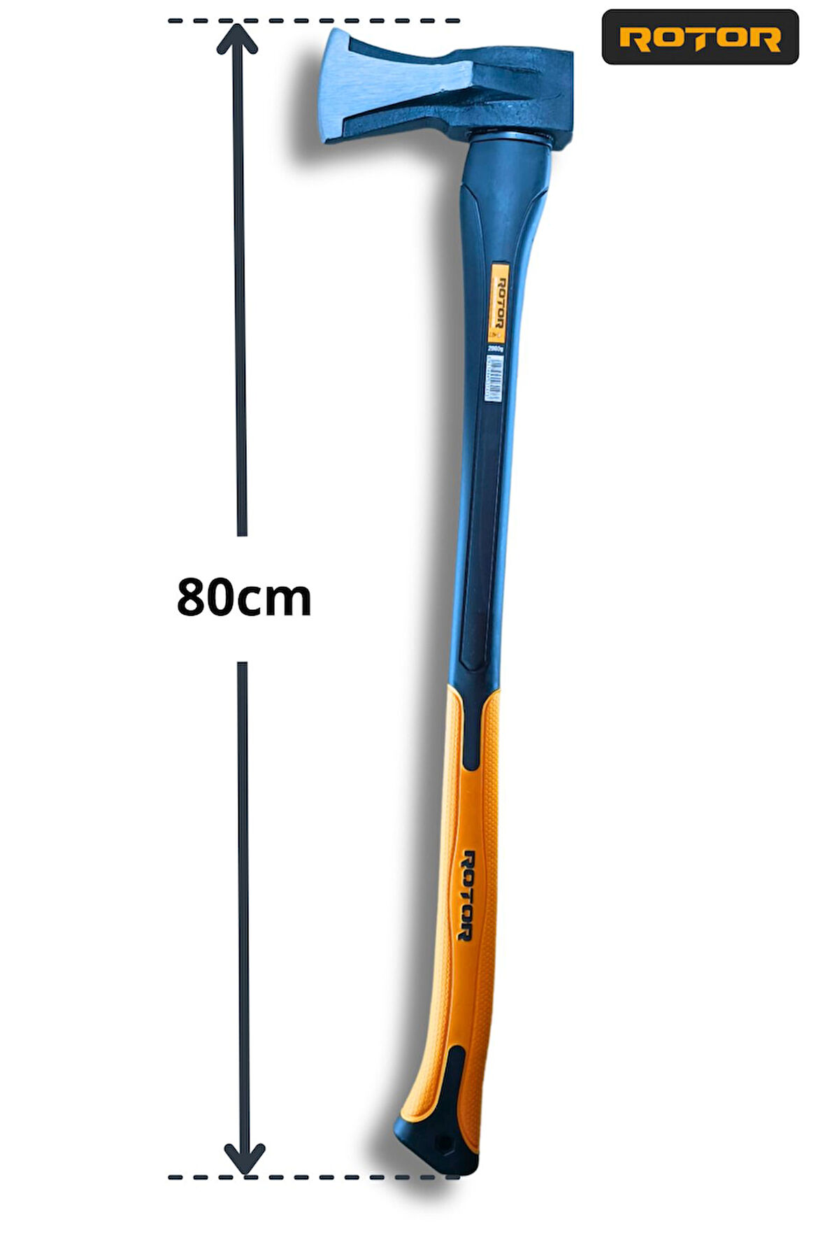 Fiber Plastik Saplı Balta Odun Yarma Baltası 2kg (80 CM TOPLAM UZUNLUK)