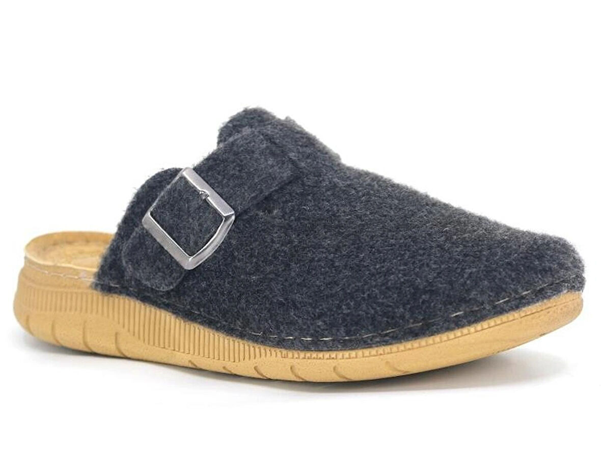 Yumuşak Confort Taban Keçeli Tokalı Kapalı Erkek Terlik Siyah Tarzmine4181