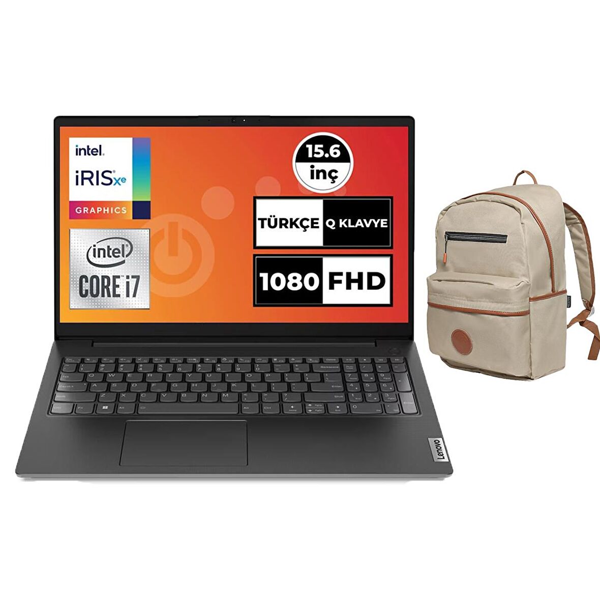 Lenovo V15 G3 Intel Core i7-1255U 40GB 2TB SSD Freedos 15.6" FHD Taşınabilir Bilgisayar 82TT0055TX 019 + Çanta