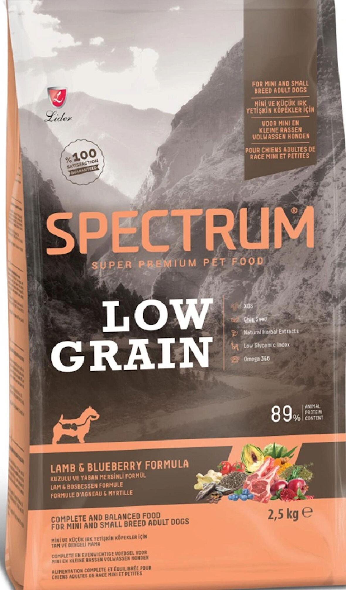 Spectrum Low Graın Kuzu Etli ve Yaban Mersinli Mini ve Küçük Irk Yetişkin Köpek Maması 2,5 KG