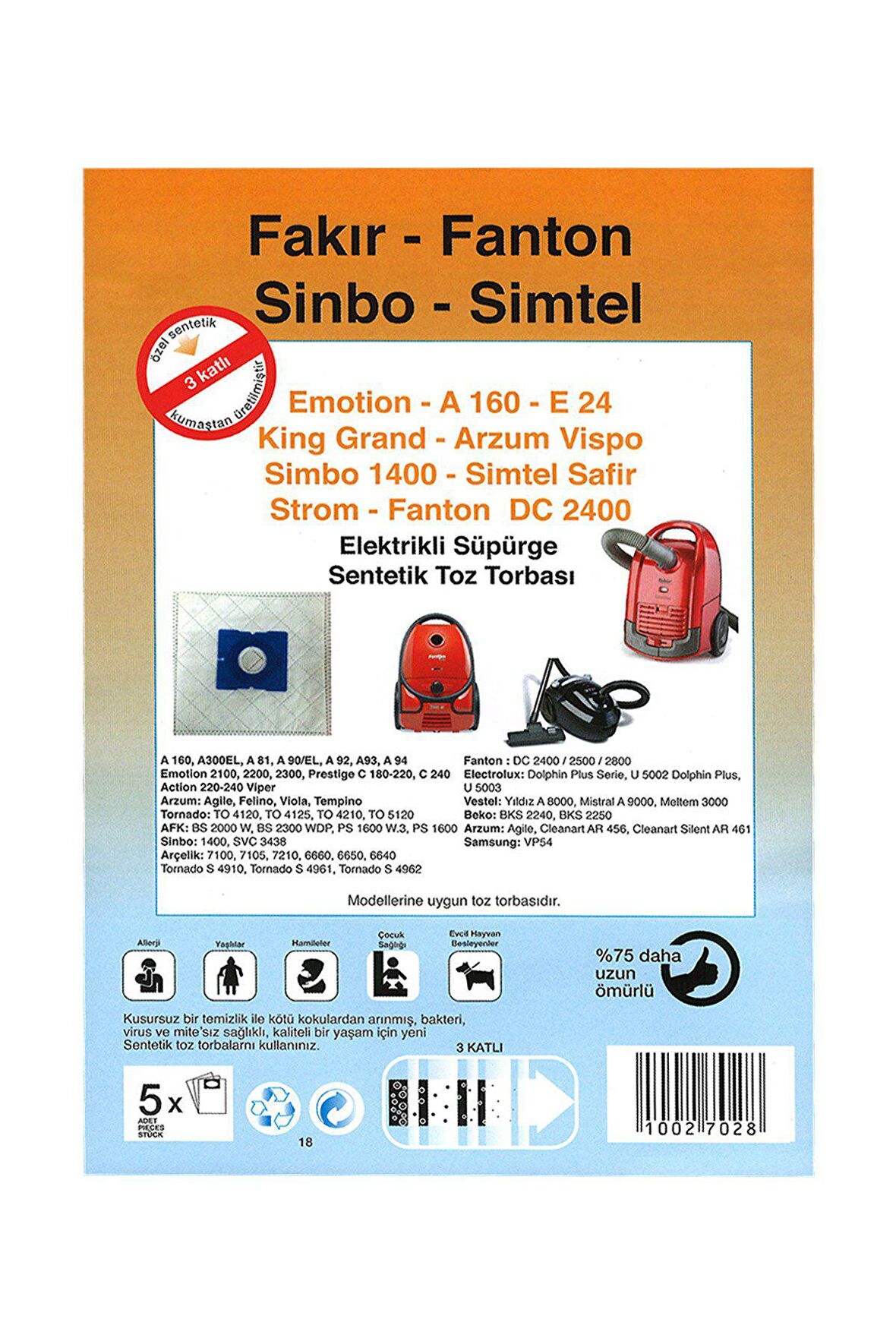 fakir FAKİR EMOTİON 2100-2400 Bez Toz Torbası (20 adet)