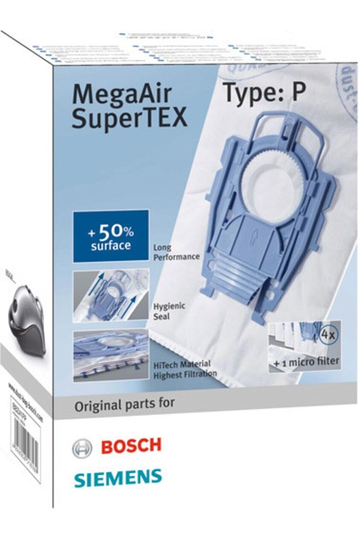 bosch -siemens Type P Tipi Ergomax Süpürge Toz Torbası
